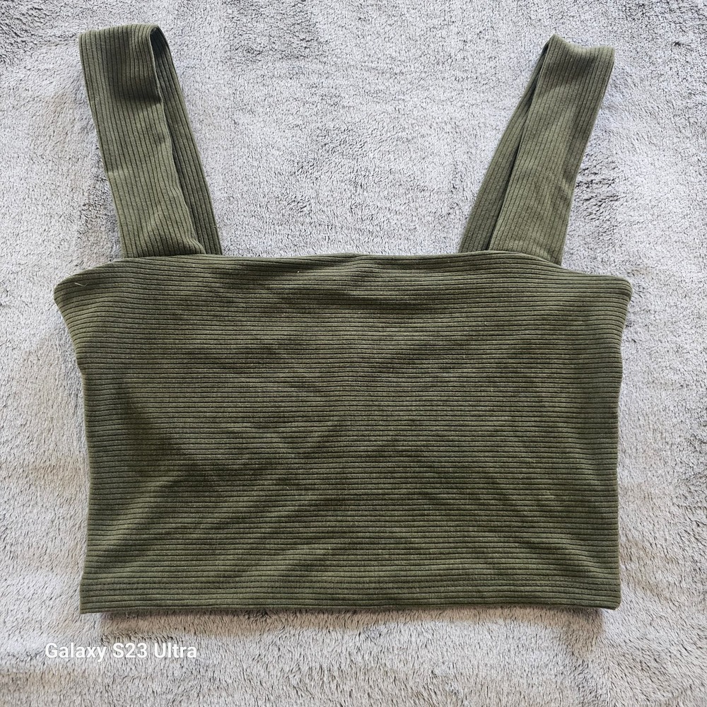 Intimately Free People, sz SP, olive green, ribbed Brami, cropped top